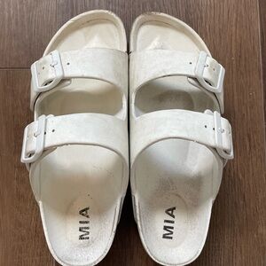MIA Classic White Buckle Sandals
